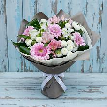Букет цветов из:  Герберы, Альстромерии и Хризантемы в Рефтинском