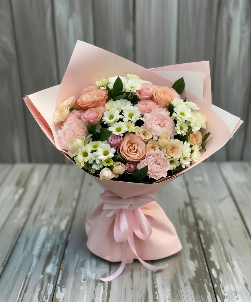 Букет цветов из: Гвоздики, Розы и Хризантемы в Рефтинском