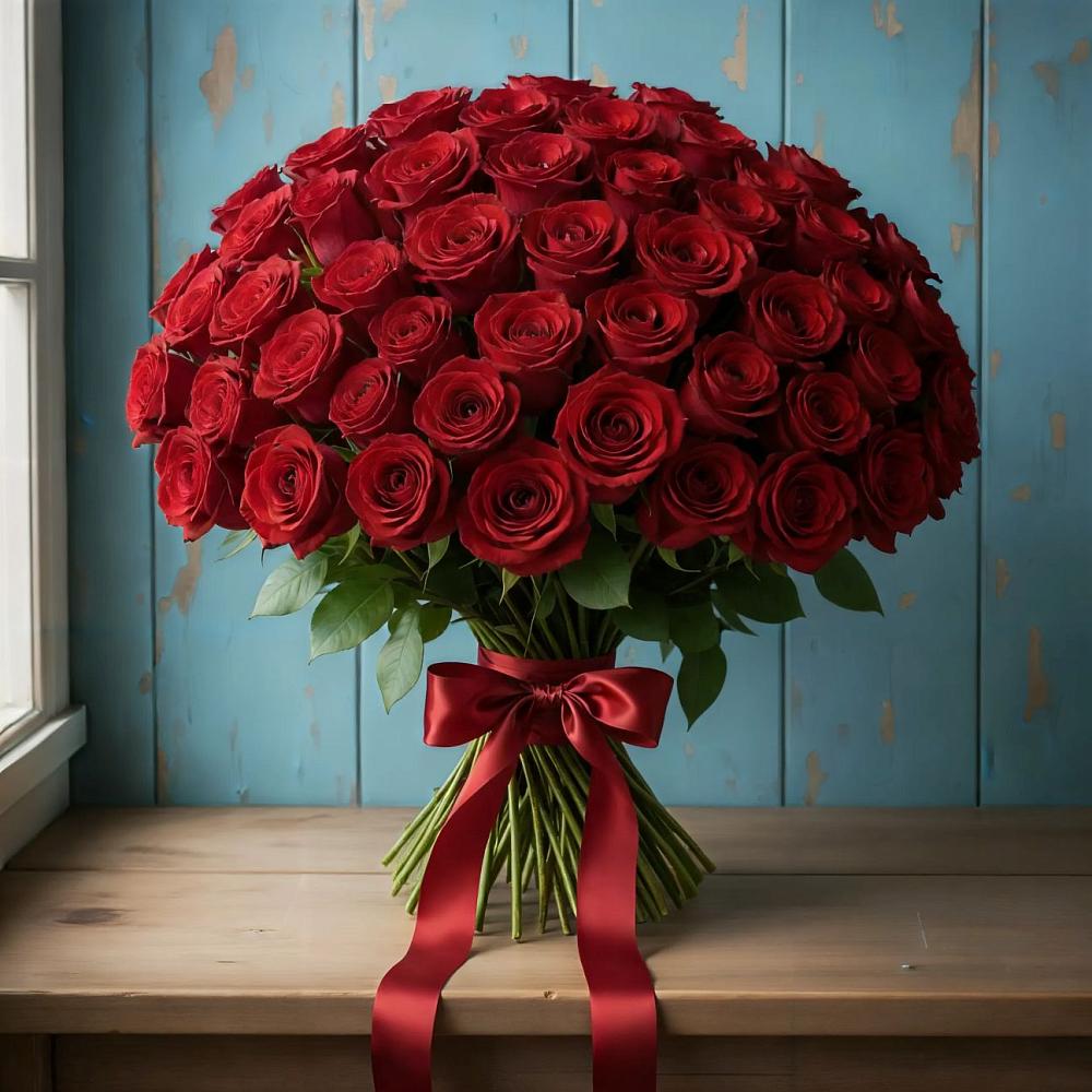 Букет Красные розы Блэк Меджик в Рефтинском