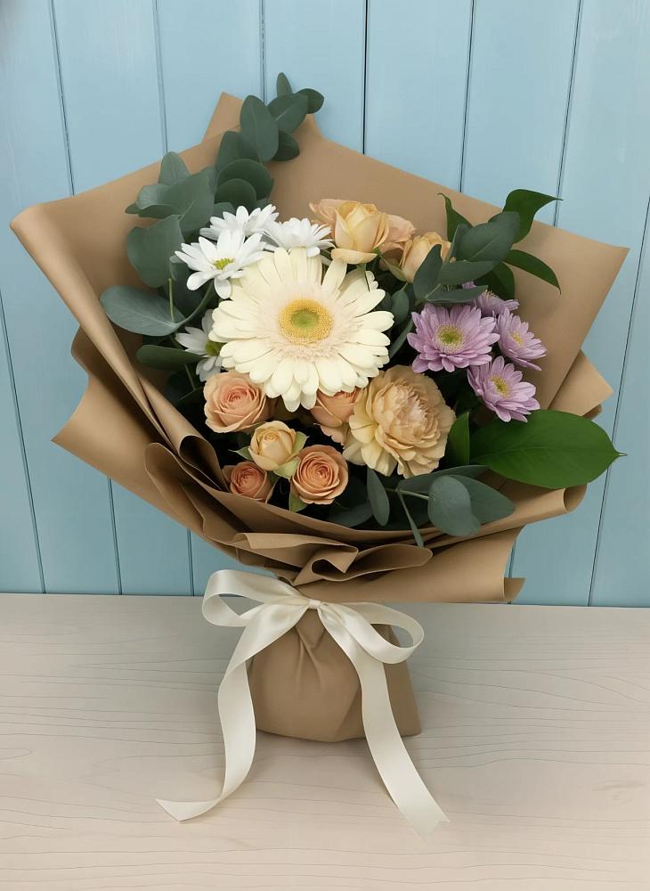 Букет цветов из: Герберы и Хризантемы в Рефтинском