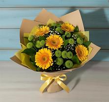 Букет цветов из:  Герберы и Хризантемы в Рефтинском