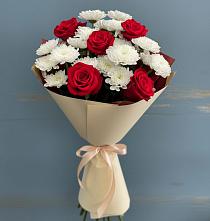 Букет цветов из:  Розы и Хризантемы в Рефтинском