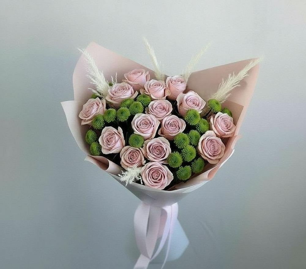 Букет цветов из: Розы и Хризантемы в Рефтинском