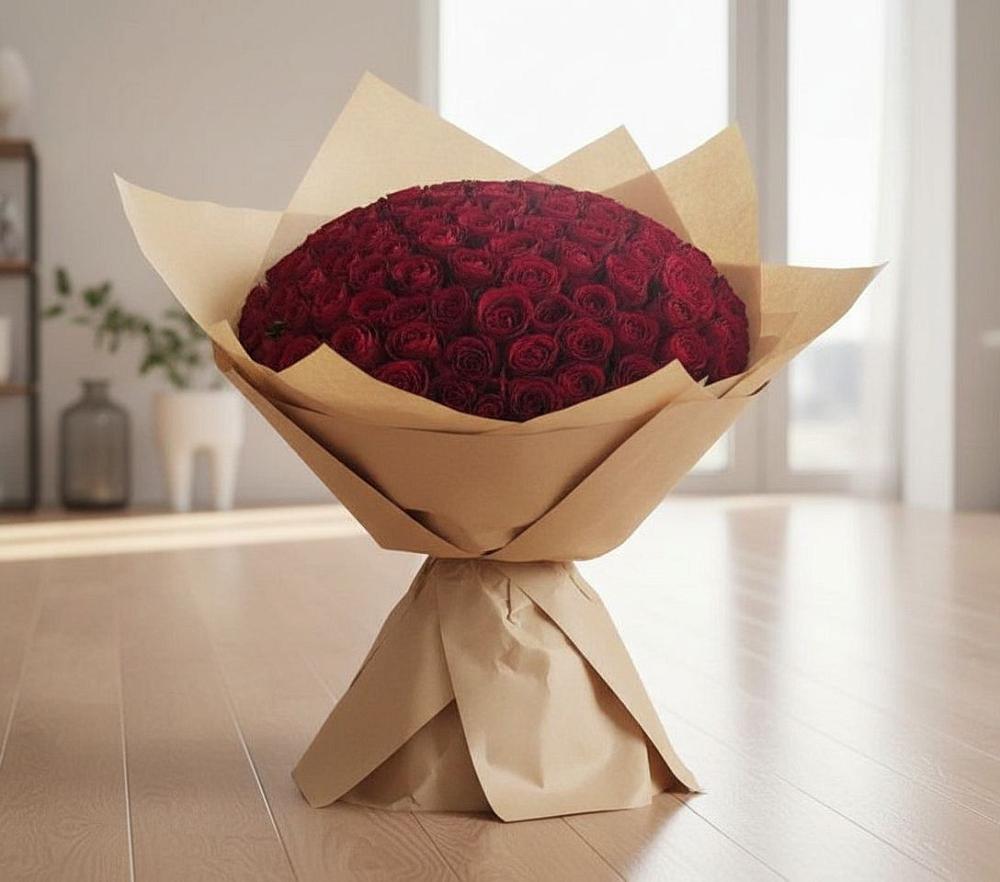 Букет 101 Красная роза в Рефтинском