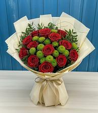 Букет цветов из:  Розы и Хризантемы в Рефтинском